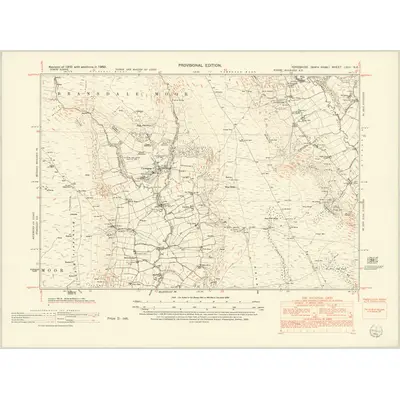 1950 Map of Yorkshire LVIII.NE, 1952 Print
