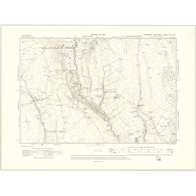 1910 Map of Yorkshire LVIII.SE, 1914 Print