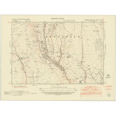1950 Map of Yorkshire LVIII.SE, 1952 Print