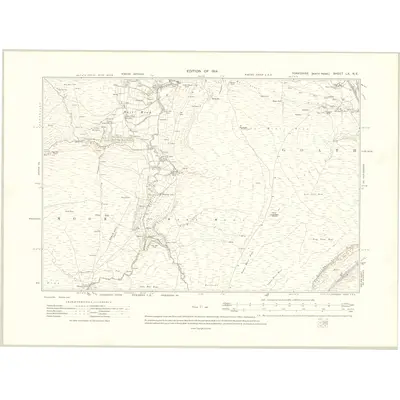 1910 Map of Yorkshire LX.NE, 1914 Print