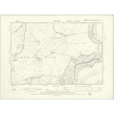 1889 Map of Yorkshire LX.SE, 1895 Print