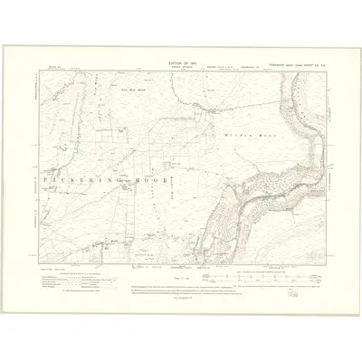 1910 Map of Yorkshire LX.SE, 1914 Print