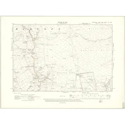 1910 Map of Yorkshire LX.SW, 1914 Print