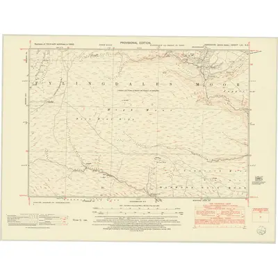 1950 Map of Yorkshire LXI.NE, 1952 Print