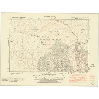 1950 Map of Yorkshire LXI.SE, 1952 Print