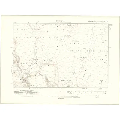 1910 Map of Yorkshire LXI.SW, 1914 Print