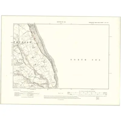 1910 Map of Yorkshire LXII.NE, 1914 Print