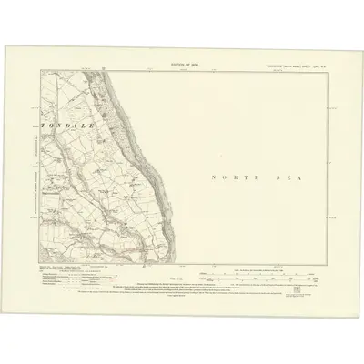 1926 Map of Yorkshire LXII.NE, 1930 Print