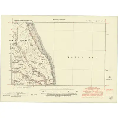 1950 Map of Yorkshire LXII.NE, 1952 Print