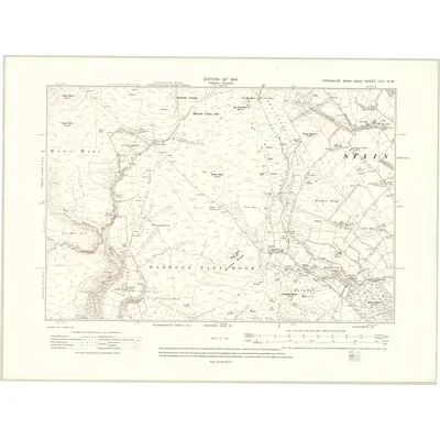 1910 Map of Yorkshire LXII.NW, 1914 Print