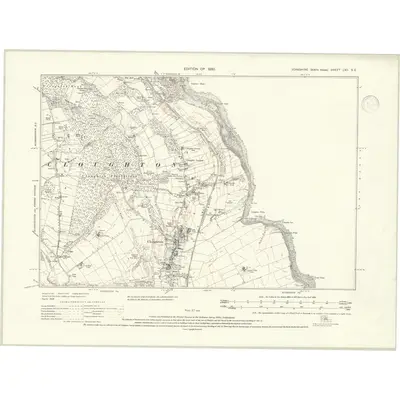 1926 Map of Yorkshire LXII.SE, 1930 Print