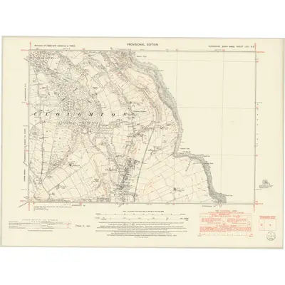 1950 Map of Yorkshire LXII.SE, 1953 Print