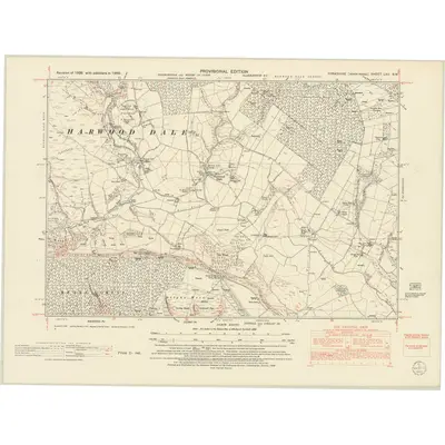 1950 Map of Yorkshire LXII.SW, 1953 Print