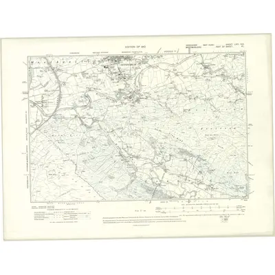 1907 Map of Yorkshire LXIII.NE, 1910 Print