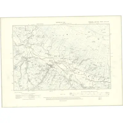 1907 Map of Yorkshire LXIV.SW, 1910 Print