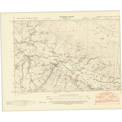 1950 Map of Yorkshire LXIV.SW, 1953 Print