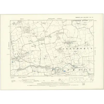 1891 Map of Yorkshire LXIX.NE, 1895 Print