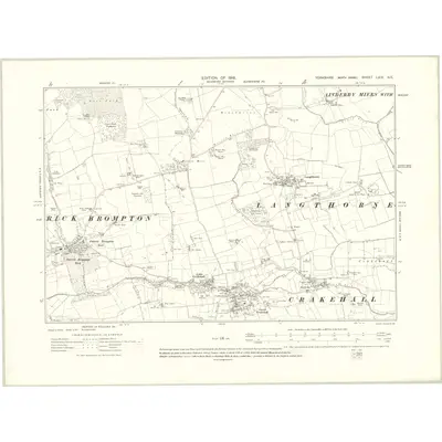 1911 Map of Yorkshire LXIX.NE, 1919 Print