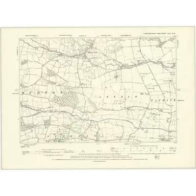 1890 Map of Yorkshire LXIX.NW, 1895 Print