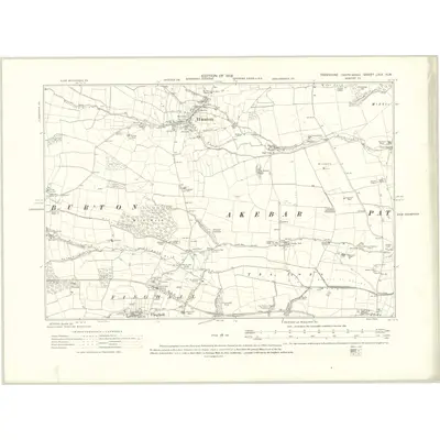 1911 Map of Yorkshire LXIX.NW, 1919 Print