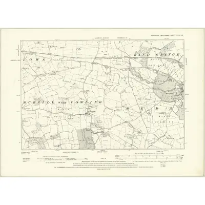 1890 Map of Yorkshire LXIX.SE, 1895 Print