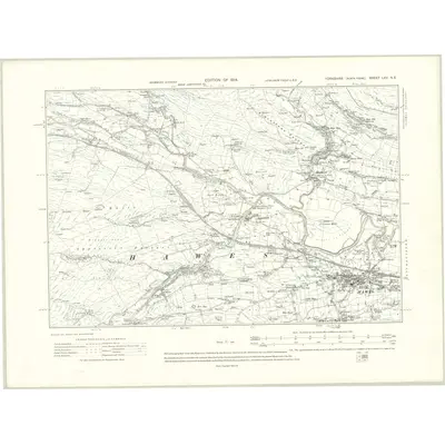 1910 Map of Yorkshire LXV.NE, 1914 Print