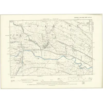 1891 Map of Yorkshire LXVI.NE, 1895 Print
