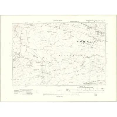 1910 Map of Yorkshire LXVI.SE, 1914 Print