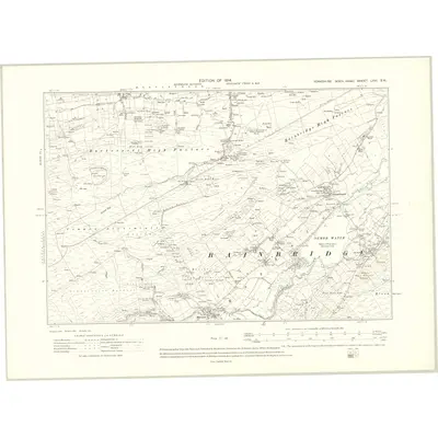 1910 Map of Yorkshire LXVI.SW, 1914 Print