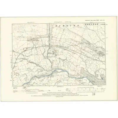 1891 Map of Yorkshire LXVII.NE, 1895 Print