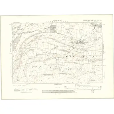 1910 Map of Yorkshire LXVII.SE, 1914 Print