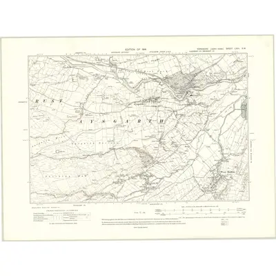 1910 Map of Yorkshire LXVII.SW, 1914 Print
