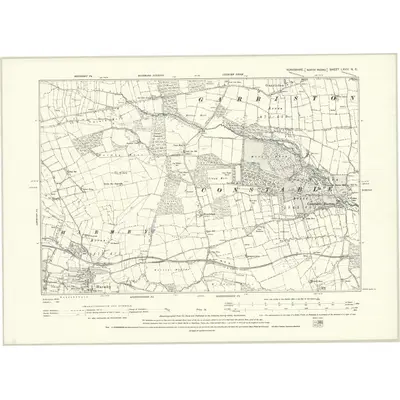 1890 Map of Yorkshire LXVIII.NE, 1895 Print