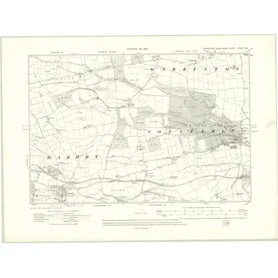1910 Map of Yorkshire LXVIII.NE, 1914 Print