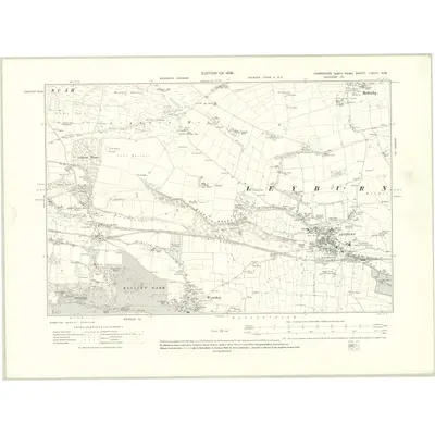 1911 Map of Yorkshire LXVIII.NW, 1919 Print