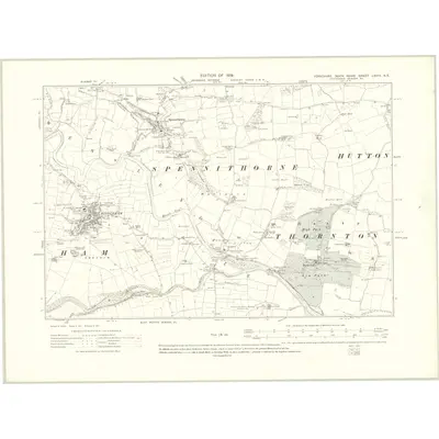 1911 Map of Yorkshire LXVIII.SE, 1914 Print
