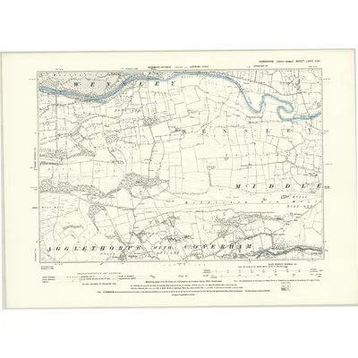 1891 Map of Yorkshire LXVIII.SW, 1895 Print
