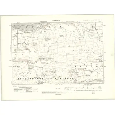 1911 Map of Yorkshire LXVIII.SW, 1914 Print