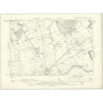 1891 Map of Yorkshire LXX.NW, 1895 Print