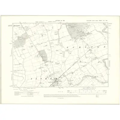 1911 Map of Yorkshire LXX.NW, 1915 Print