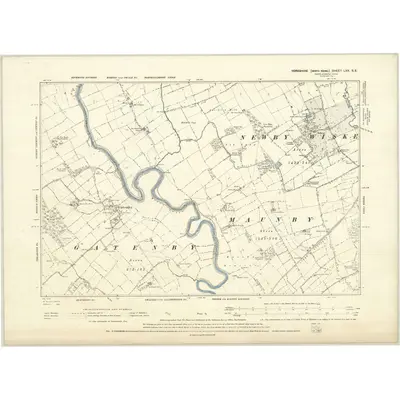 1890 Map of Yorkshire LXX.SE, 1895 Print