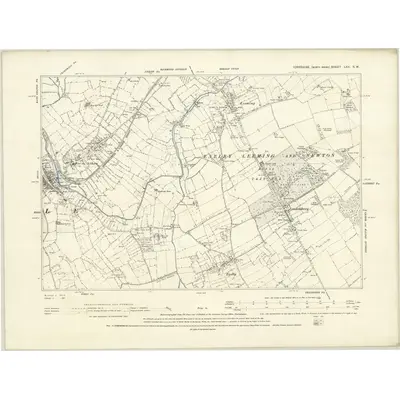 1890 Map of Yorkshire LXX.SW, 1895 Print