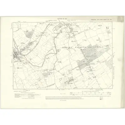 1911 Map of Yorkshire LXX.SW, 1915 Print