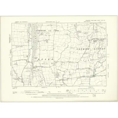 1892 Map of Yorkshire LXXI.NE, 1895 Print