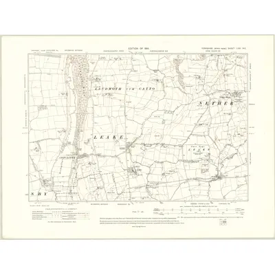 1911 Map of Yorkshire LXXI.NE, 1914 Print