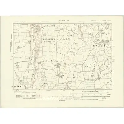 1927 Map of Yorkshire LXXI.NE, 1930 Print