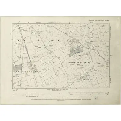 1892 Map of Yorkshire LXXI.NW, 1895 Print