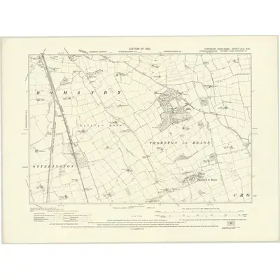1927 Map of Yorkshire LXXI.NW, 1930 Print