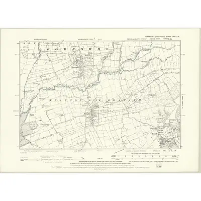 1892 Map of Yorkshire LXXI.SE, 1895 Print