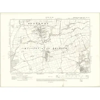 1910 Map of Yorkshire LXXI.SE, 1914 Print
